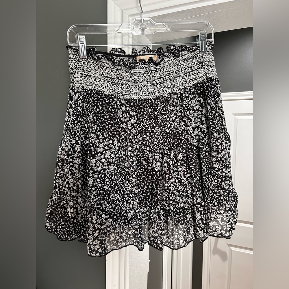 Altar'd State Monochrome Floral Mini Skirt